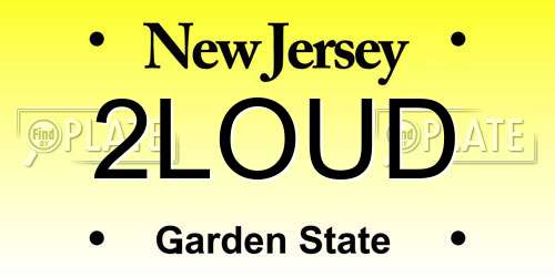 2LOUD New Jersey License Plate