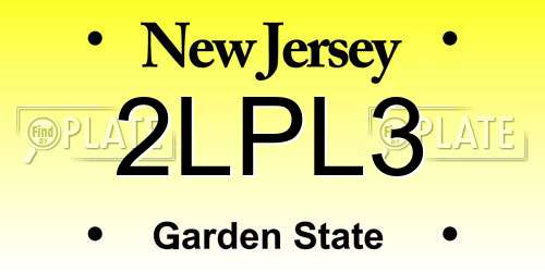 2LPL3 New Jersey License Plate