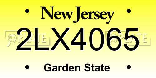 2LX4065 New Jersey License Plate