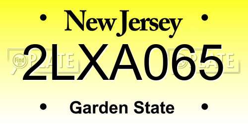 2LXA065 New Jersey License Plate
