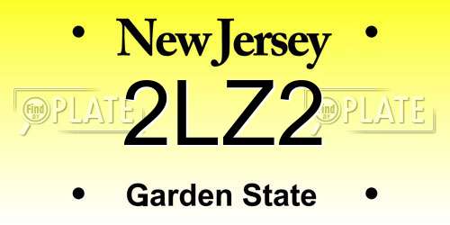 2LZ2 New Jersey License Plate