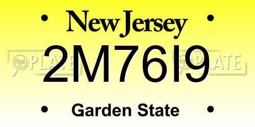 2M76I9 New Jersey License Plate