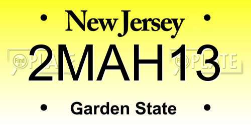 2MAH13 New Jersey License Plate