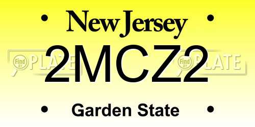 2MCZ2 New Jersey License Plate