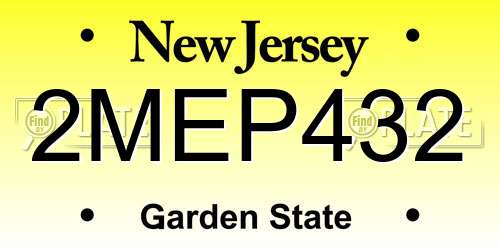 2MEP432 New Jersey License Plate