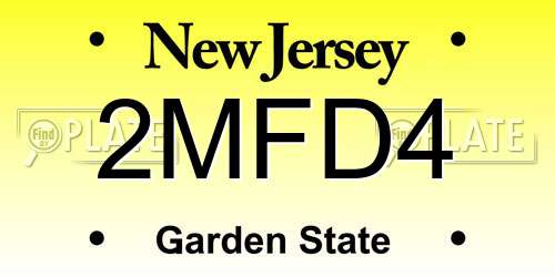 2MFD4 New Jersey License Plate