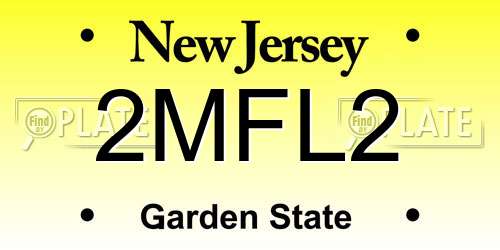 2MFL2 New Jersey License Plate
