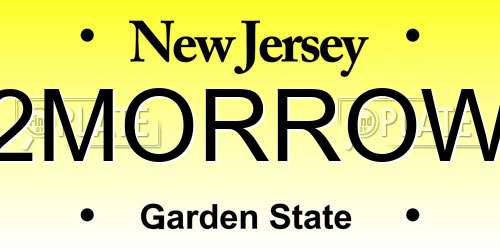 2MORROW New Jersey License Plate