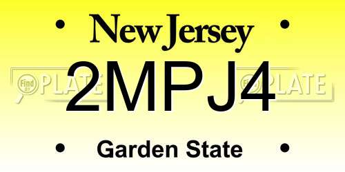 2MPJ4 New Jersey License Plate