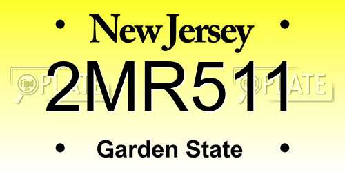 2MR511 New Jersey License Plate