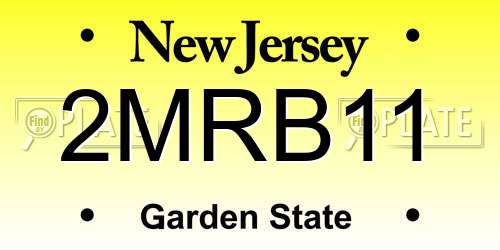 2MRB11 New Jersey License Plate