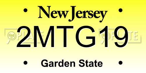 2MTG19 New Jersey License Plate