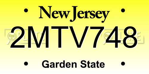 2MTV748 New Jersey License Plate