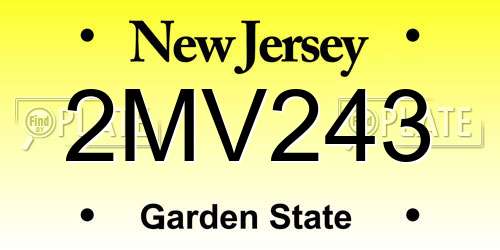 2MV243 New Jersey License Plate