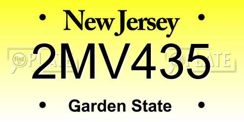 2MV435 New Jersey License Plate