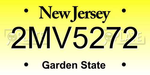 2MV5272 New Jersey License Plate