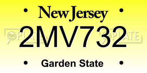 2MV732 New Jersey License Plate