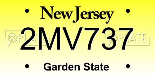 2MV737 New Jersey License Plate