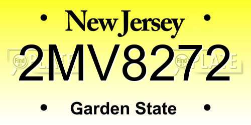 2MV8272 New Jersey License Plate