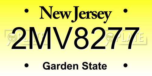 2MV8277 New Jersey License Plate
