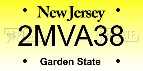 2MVA38 New Jersey License Plate