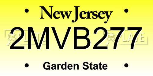 2MVB277 New Jersey License Plate