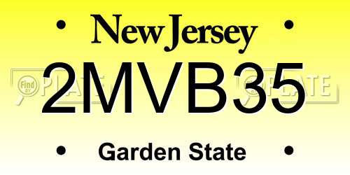 2MVB35 New Jersey License Plate