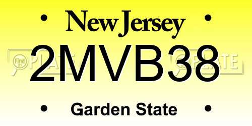 2MVB38 New Jersey License Plate