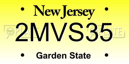 2MVS35 New Jersey License Plate