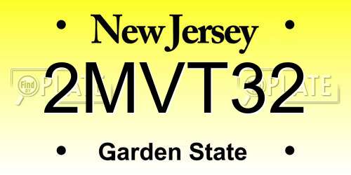 2MVT32 New Jersey License Plate