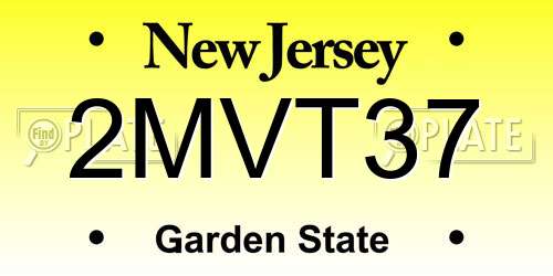 2MVT37 New Jersey License Plate