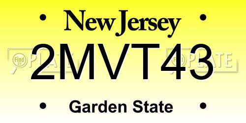 2MVT43 New Jersey License Plate