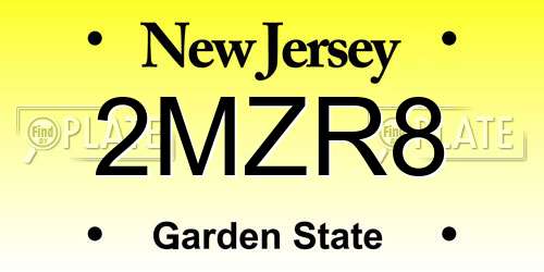 2MZR8 New Jersey License Plate