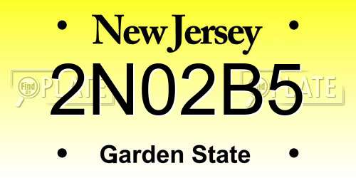 2N02B5 New Jersey License Plate