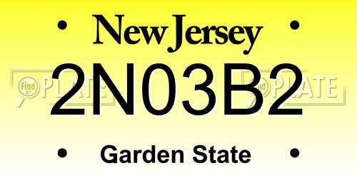 2N03B2 New Jersey License Plate