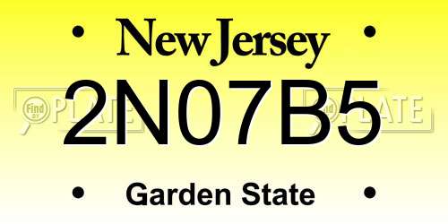 2N07B5 New Jersey License Plate