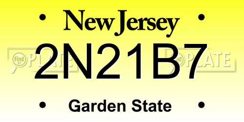 2N21B7 New Jersey License Plate