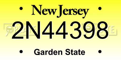 2N44398 New Jersey License Plate