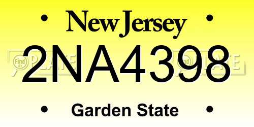 2NA4398 New Jersey License Plate