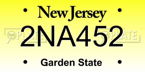 2NA452 New Jersey License Plate