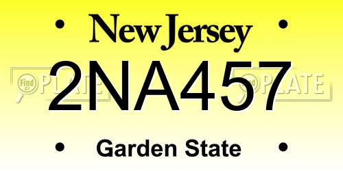 2NA457 New Jersey License Plate