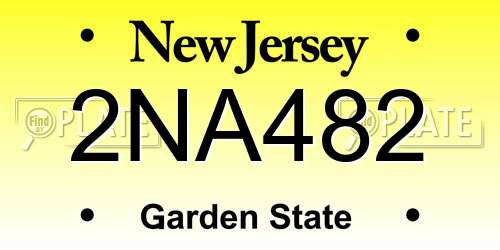 2NA482 New Jersey License Plate