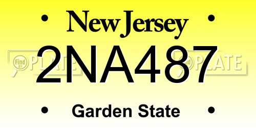 2NA487 New Jersey License Plate