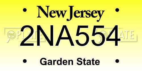 2NA554 New Jersey License Plate