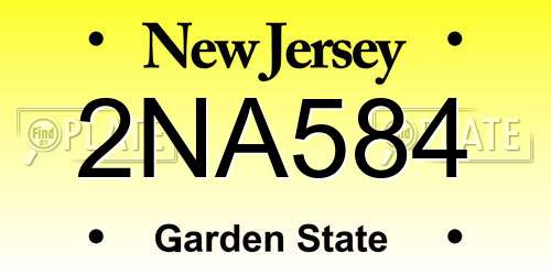 2NA584 New Jersey License Plate