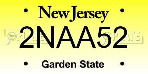 2NAA52 New Jersey License Plate