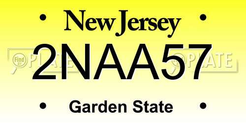 2NAA57 New Jersey License Plate