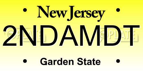 2NDAMDT New Jersey License Plate