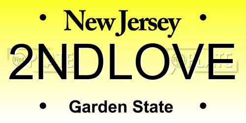 2NDLOVE New Jersey License Plate