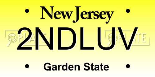 2NDLUV New Jersey License Plate